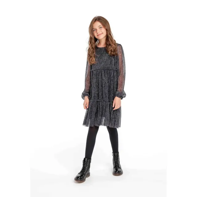 Minoti 39779 festkjole sort chiffon glans