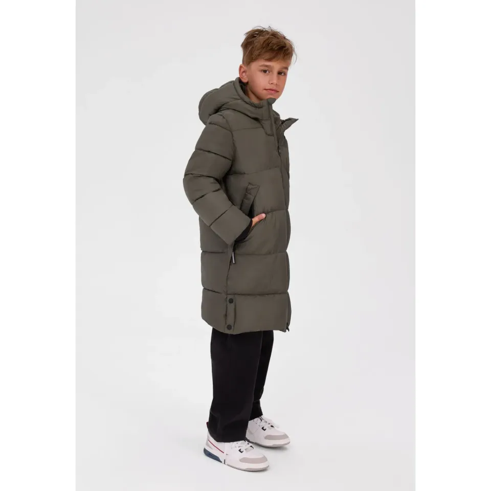 Minoti 45254 steppmantel quiltet fleece khaki