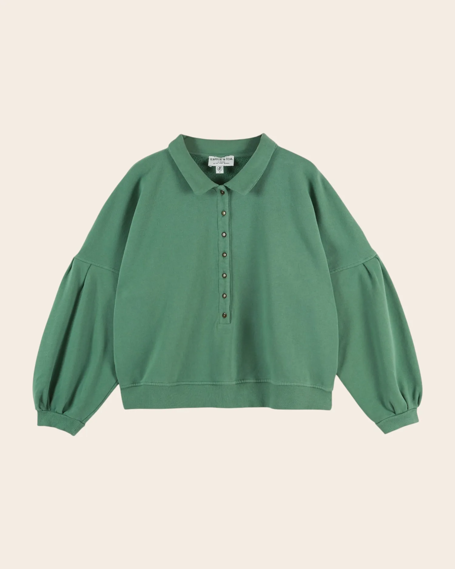Emile et Ida Ennie sweatshirt grøn med knapper til kvinder