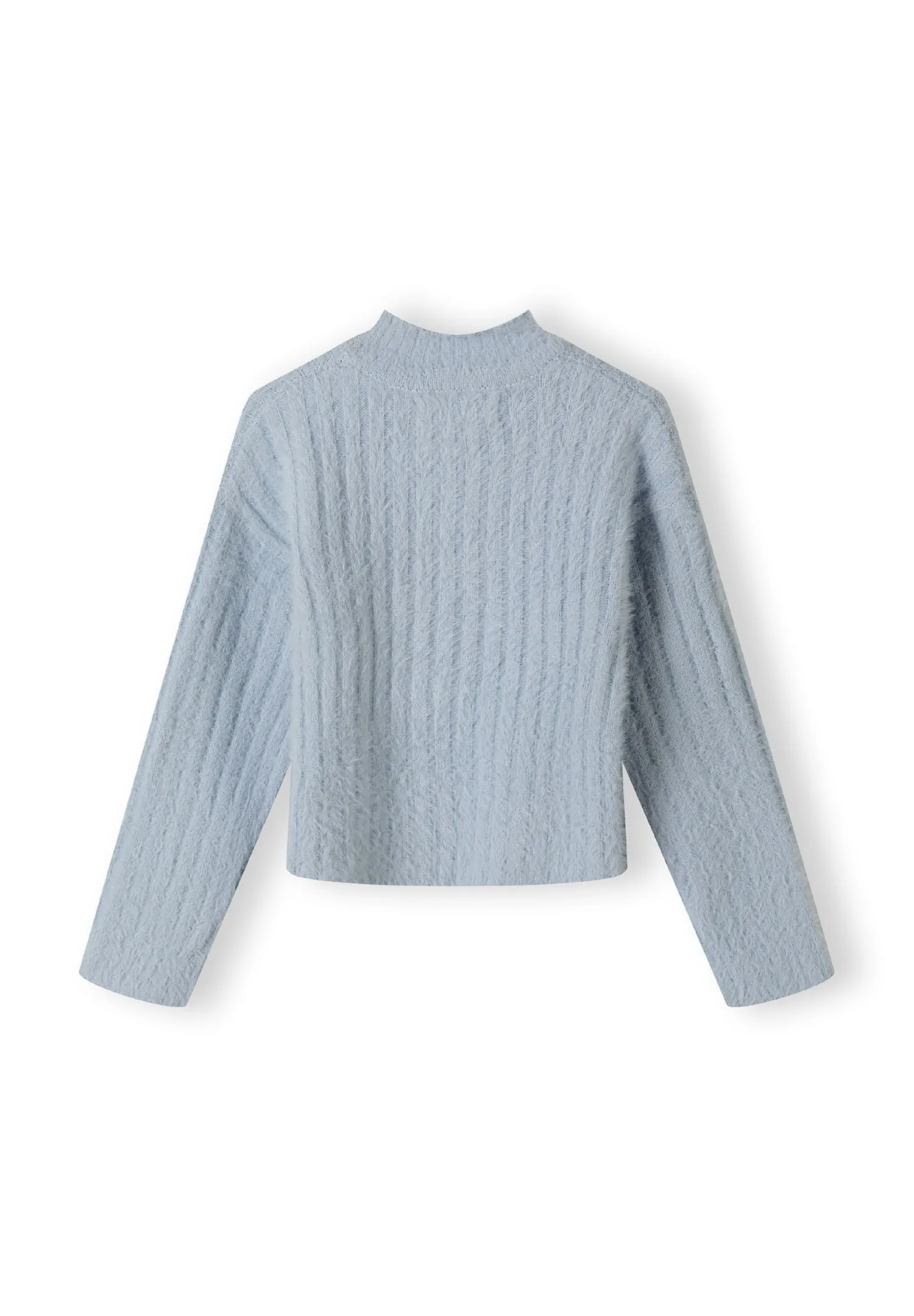 Minoti 43886 strikpullover lyseblå til piger
