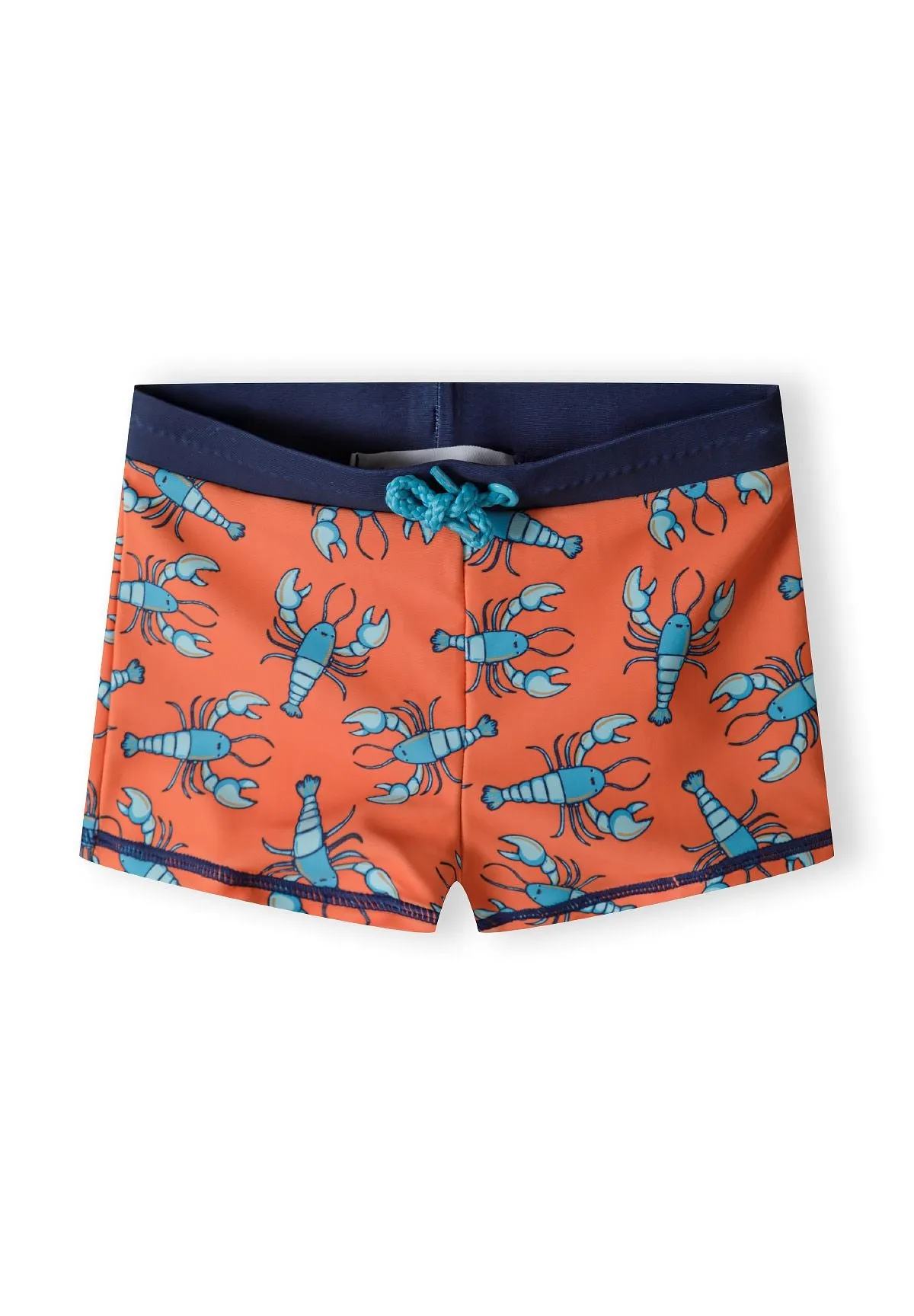 Minoti 42121 badeshorts til drenge orange med hummer