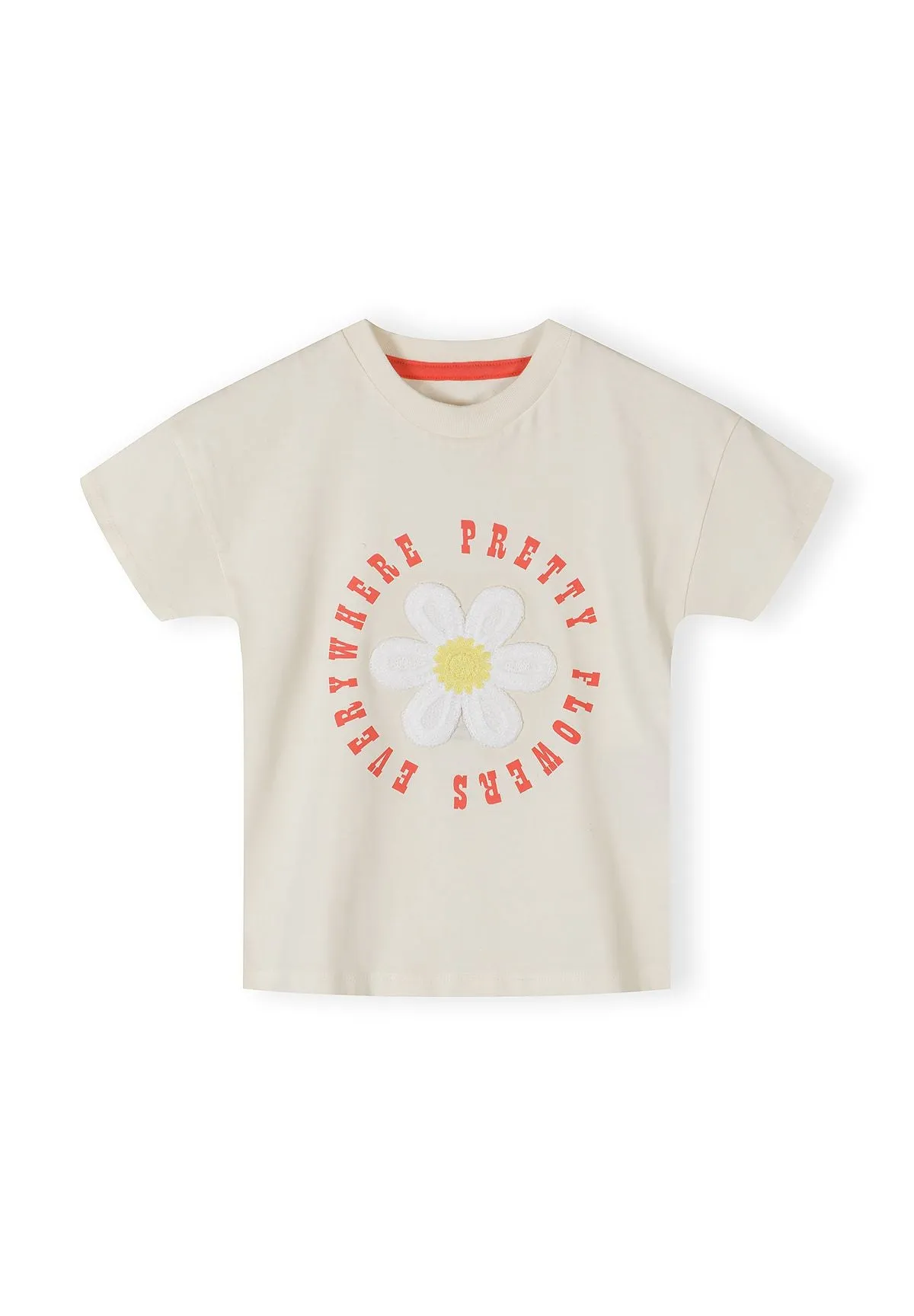 Minoti t-shirt creme blomst bomuld
