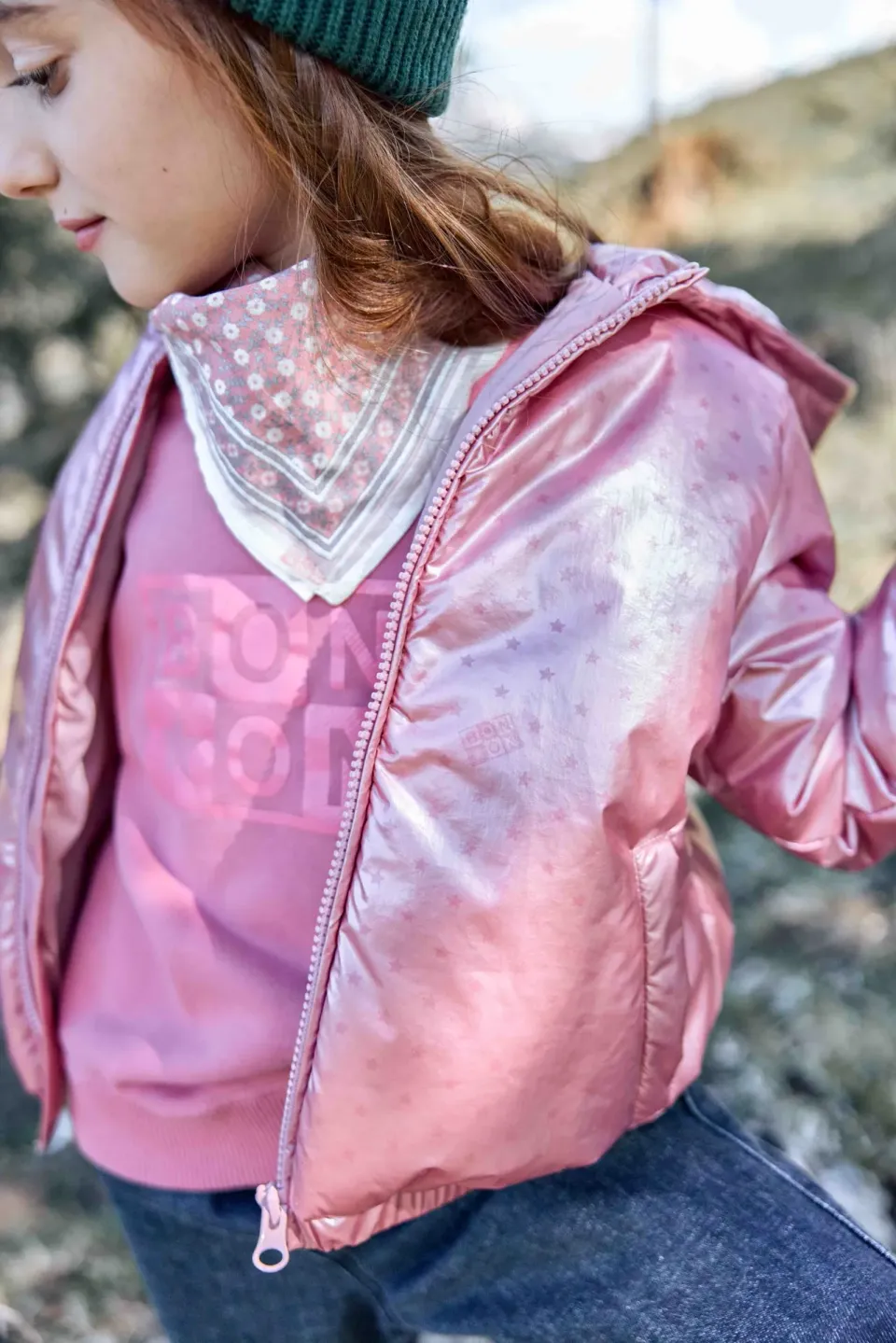 Bonton Flotte Rose Blossom regnfrakke stjerner