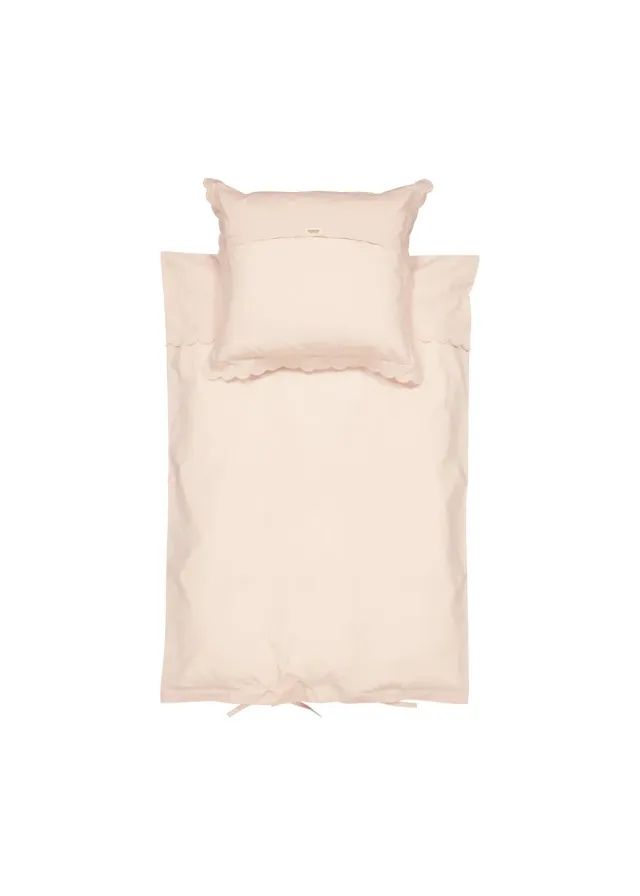 MarMar Scallop Baby sengetøj Beige Rose 70x100 økologisk