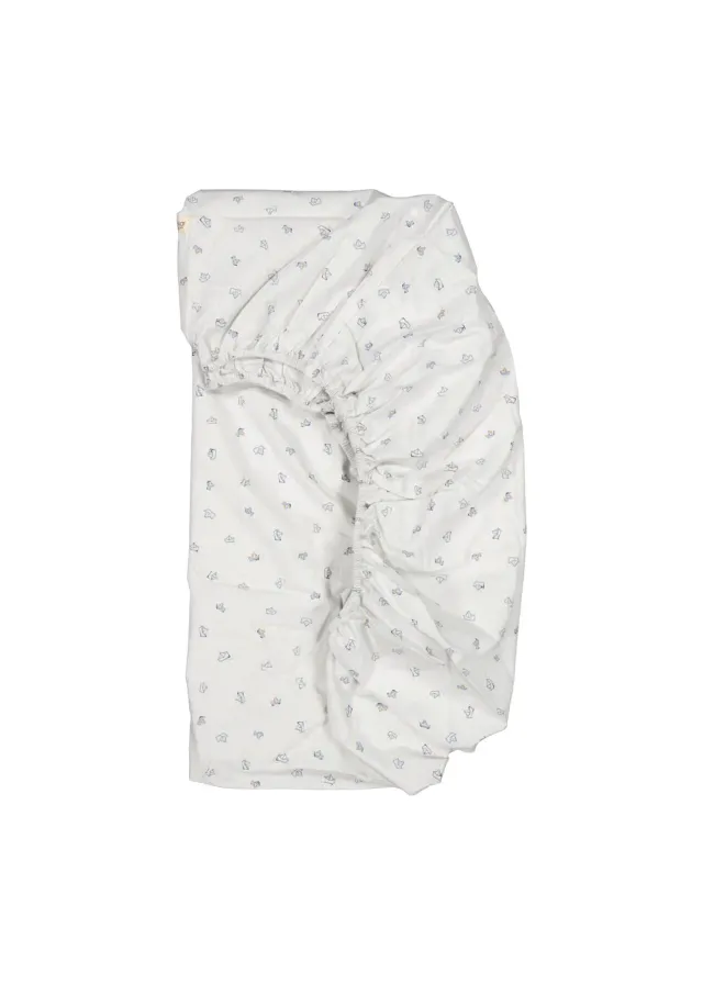 MarMar Copenhagen Fitted Sheet lagen paper boats blå