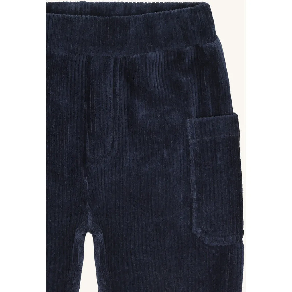 Hust & Claire Gus Ribbed velour joggingbukser More Navy