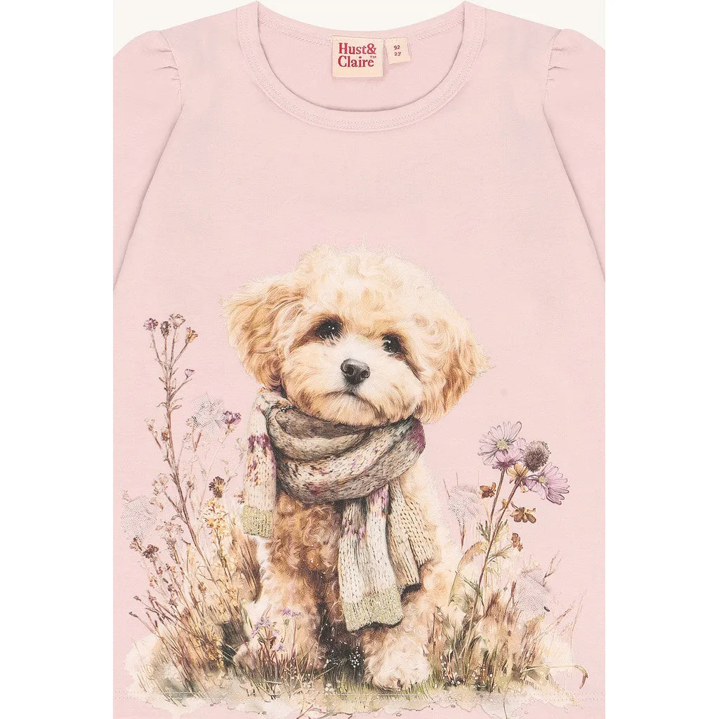 Hust & Claire HCAlma Dog langærmet T-shirt hushed pink bomuld