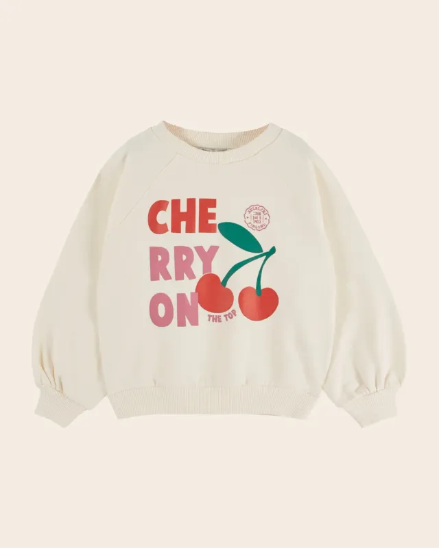 Emile et Ida Cherry sweatshirt ecru bomuld