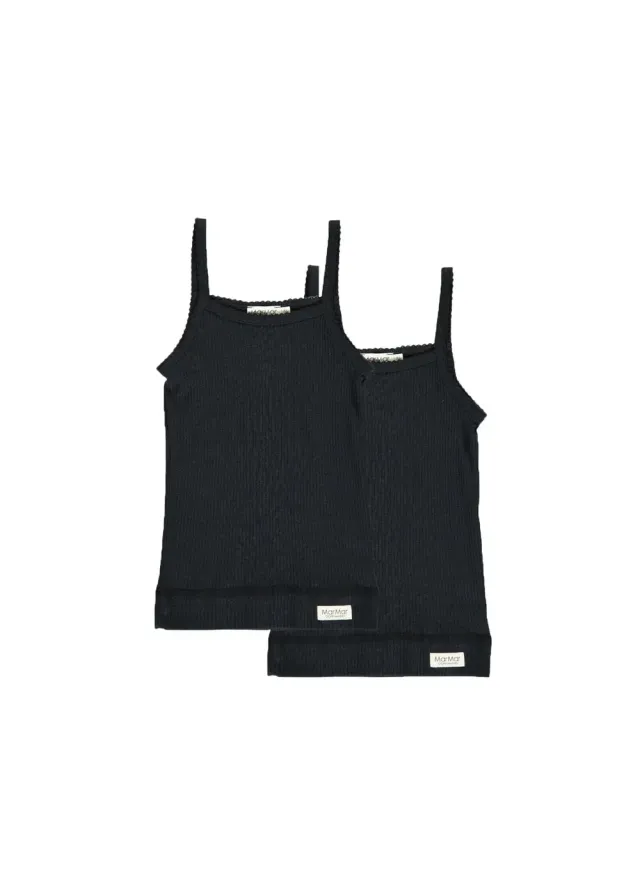 MarMar Strap Vest Undertøj Black top 2-pak stroptop