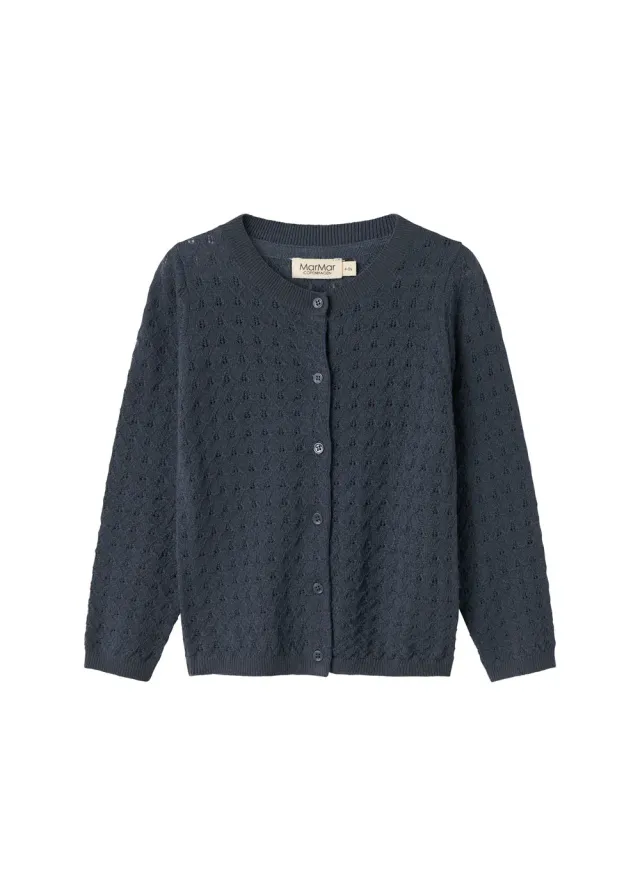 MarMar Tilda Blue Strikcardigan merino blonde