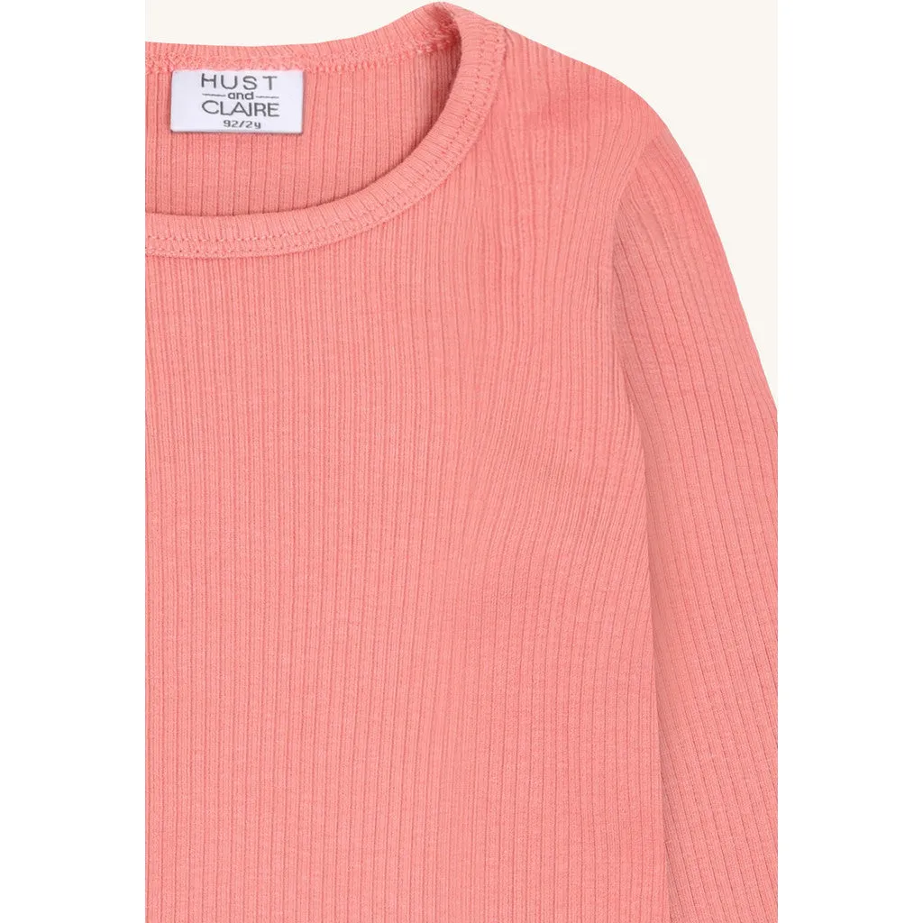 Hust & Claire HCAlma Solid langærmet bluse Sorbet modal