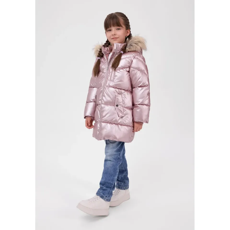 Minoti 45284 vatteret jakke pink glans pige