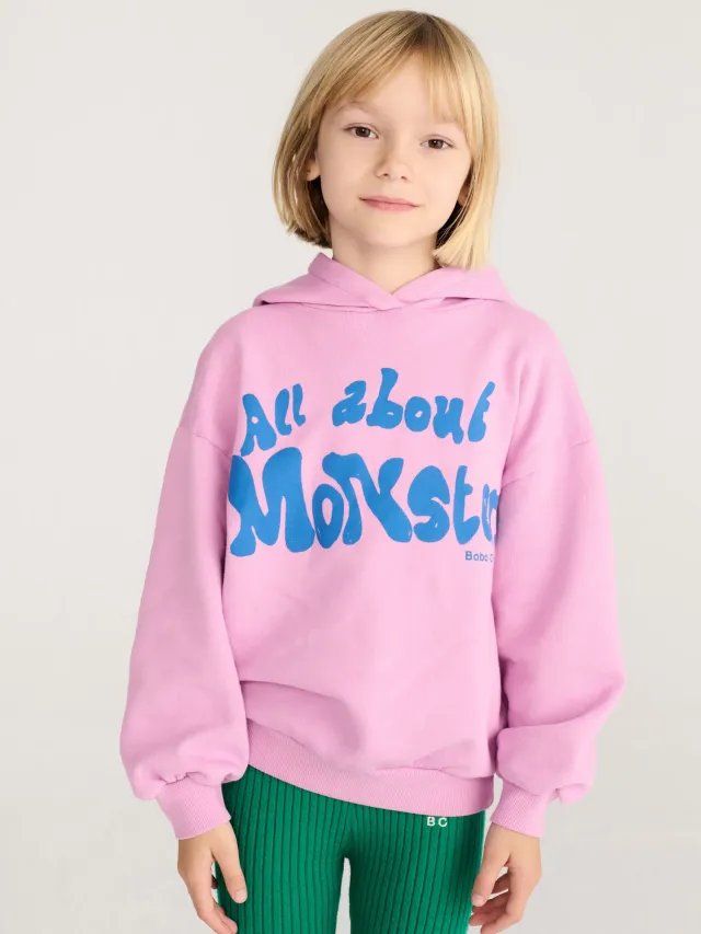 Bobo Choses All About Monsters hoodie lyserød løs