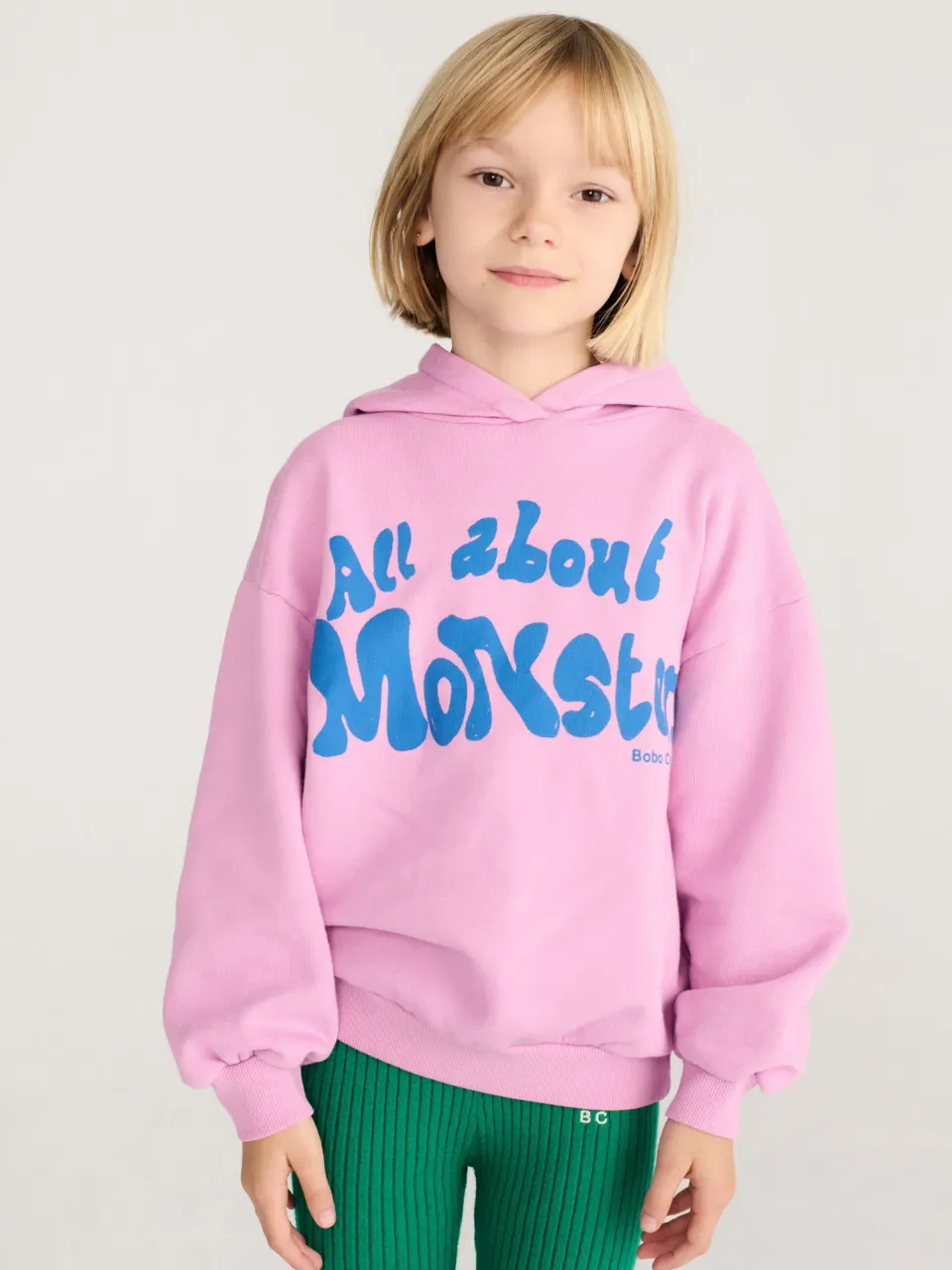 Bobo Choses All About Monsters hoodie lyserød løs