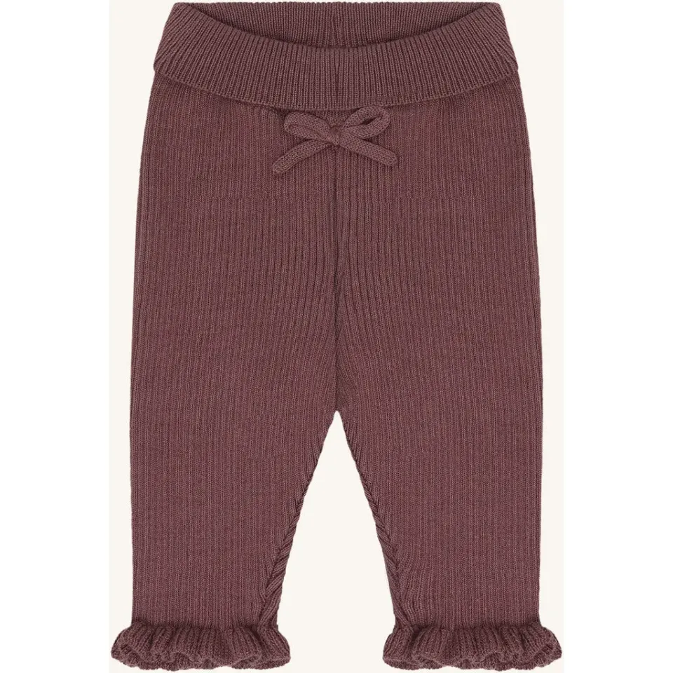 Hust & Claire HCLisa Rib leggings Plum økologisk