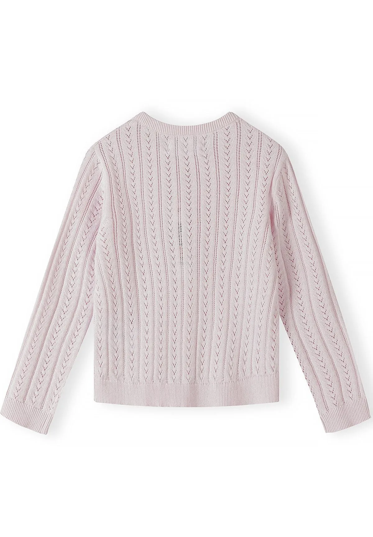 Minoti 45692 cardigan lyserød hulmønster piger