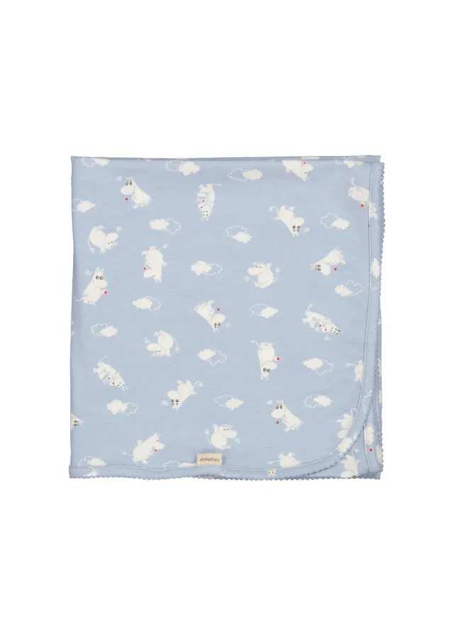 MarMar Copenhagen Alida tæppe Blue Moomin 80x80