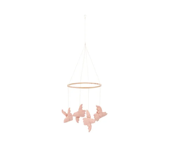MarMar Mobile Birds uro Soft Cheek Stripe økologisk bomuld