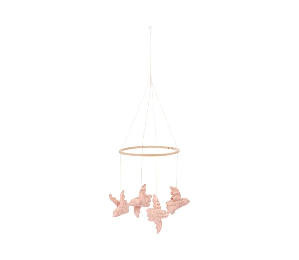 MarMar Mobile Birds uro Soft Cheek Stripe økologisk bomuld