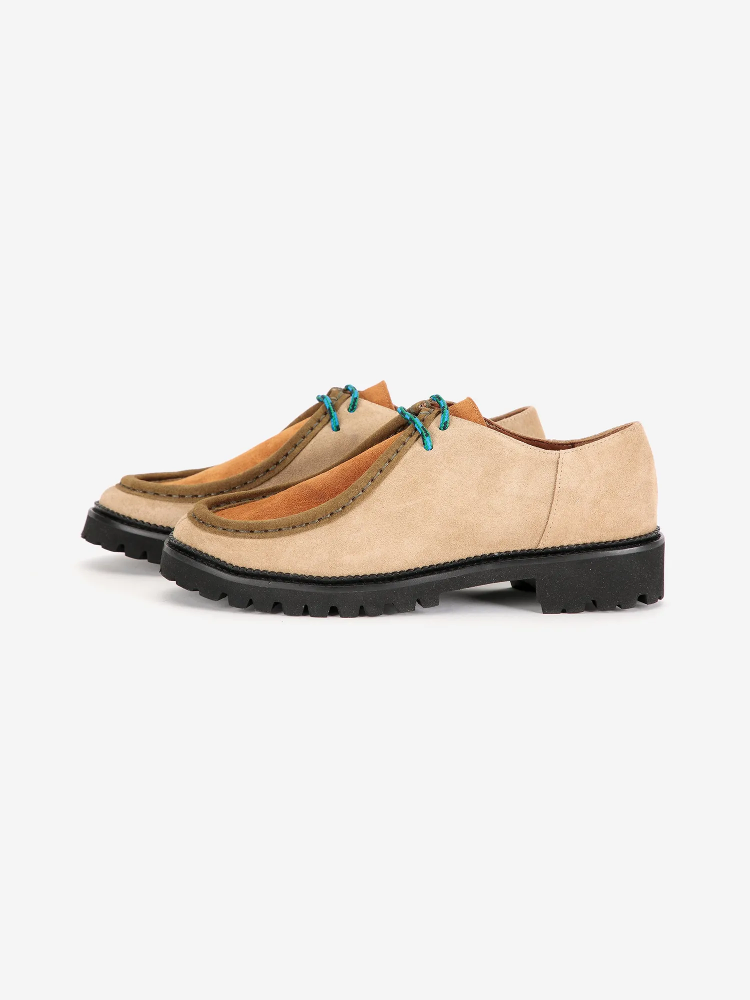 Bobo Choses Color Block Wallabee sko 36 beige ruskind