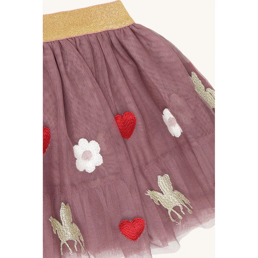 Hust & Claire Ninna Unicorn nederdel Plum tyl