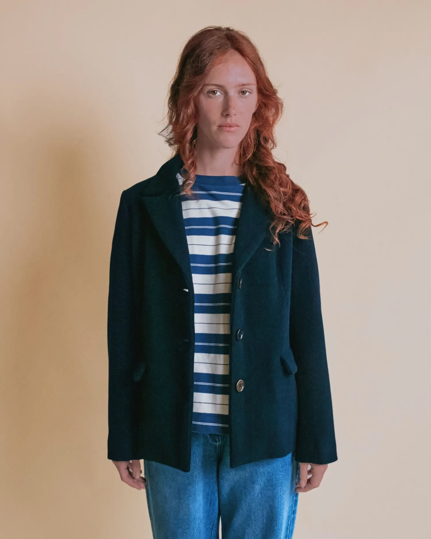 Emile et Ida blazer uld marine habitjakke til damer