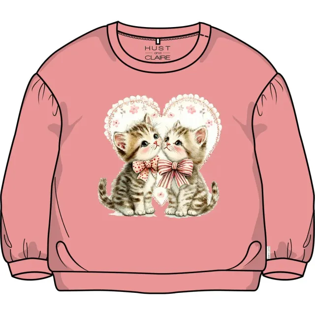Hust & Claire HCSara Kitten love sweatshirt sorbet bomuld