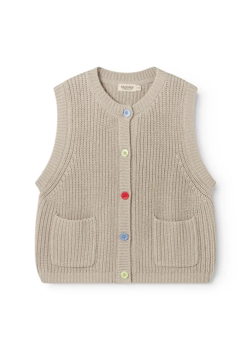 MarMar Taju strikvest Barely Beige ribstrik