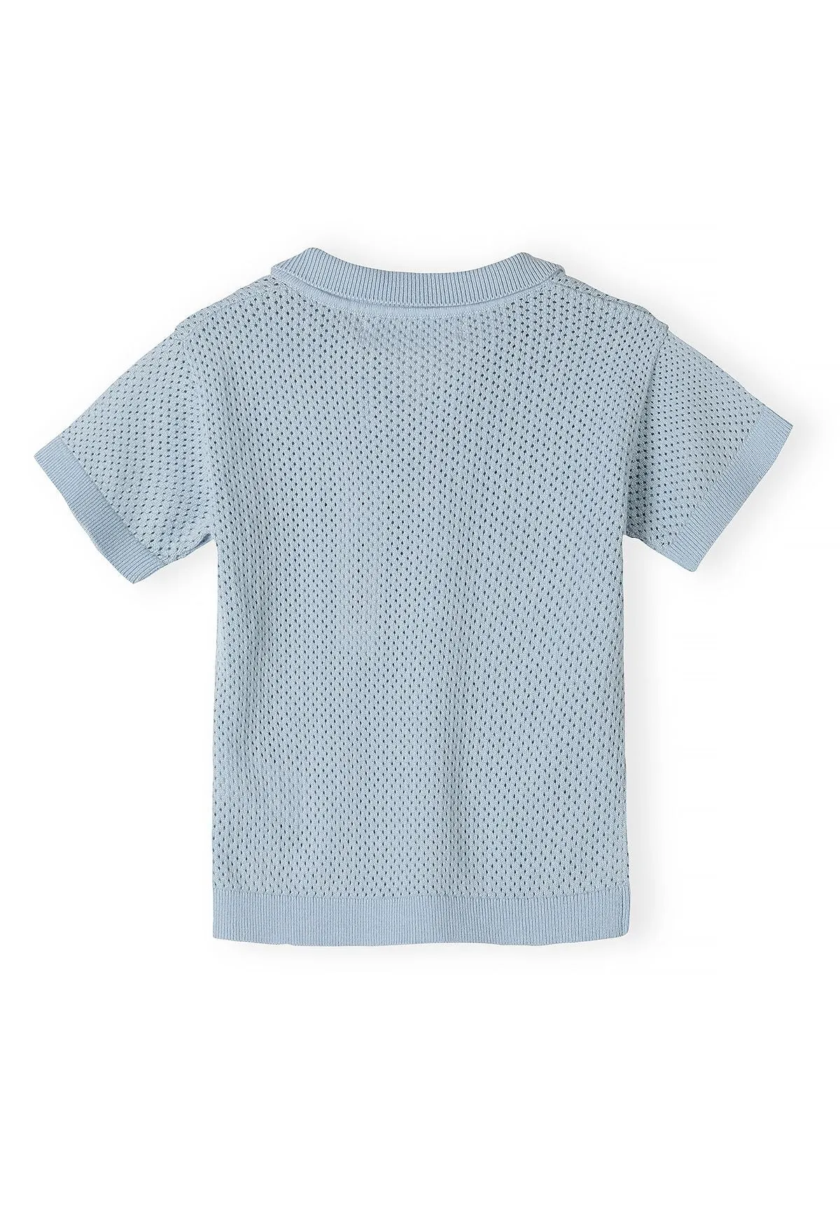 Minoti 44722 strikset lyseblå polo shorts