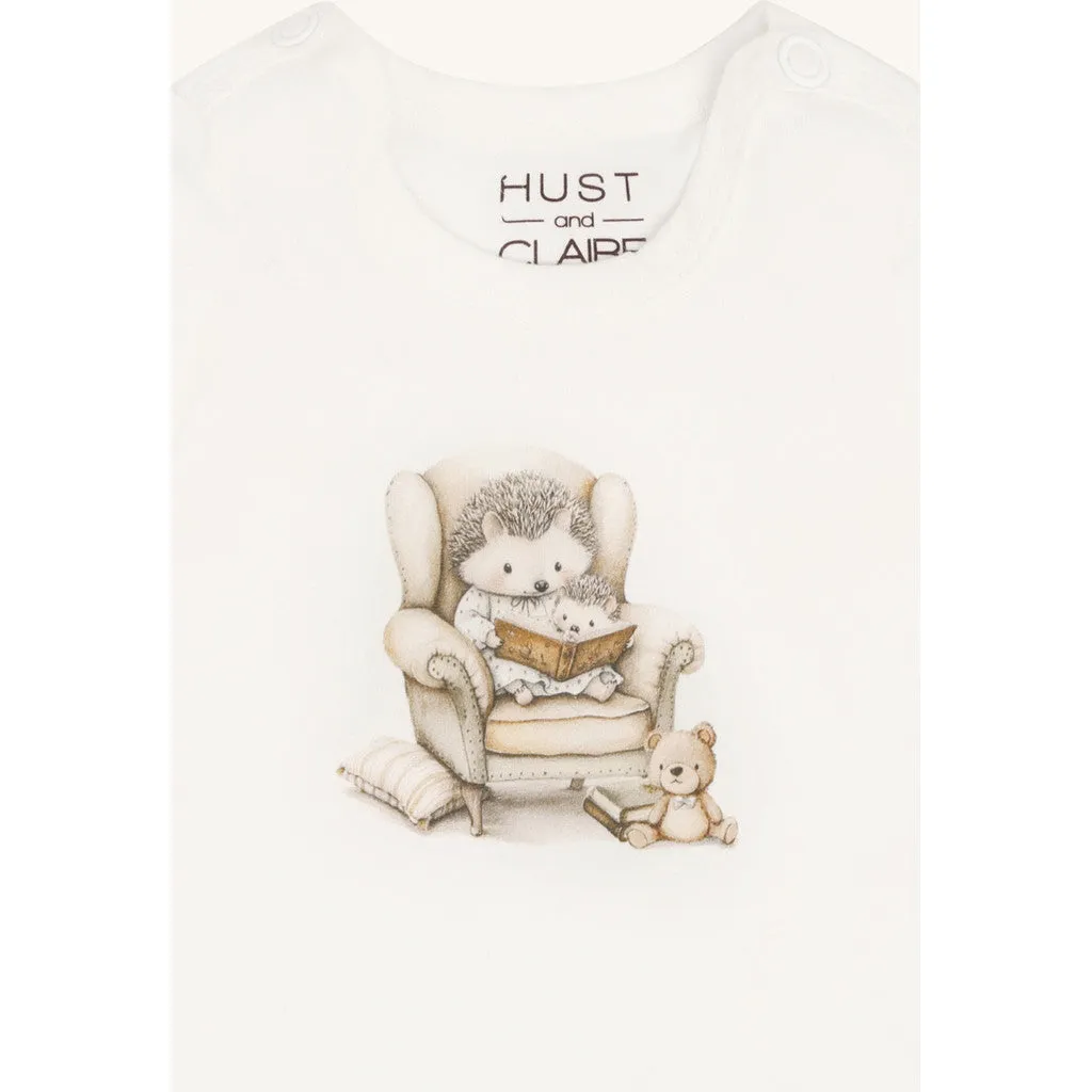 Hust & Claire HCBam Reading langærmet body Ivory økologisk