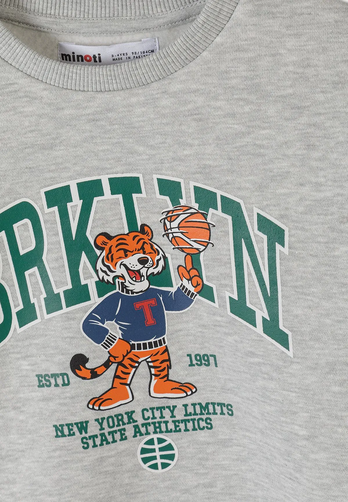 Minoti 45483 sweatshirt 2-pak med tiger til drenge