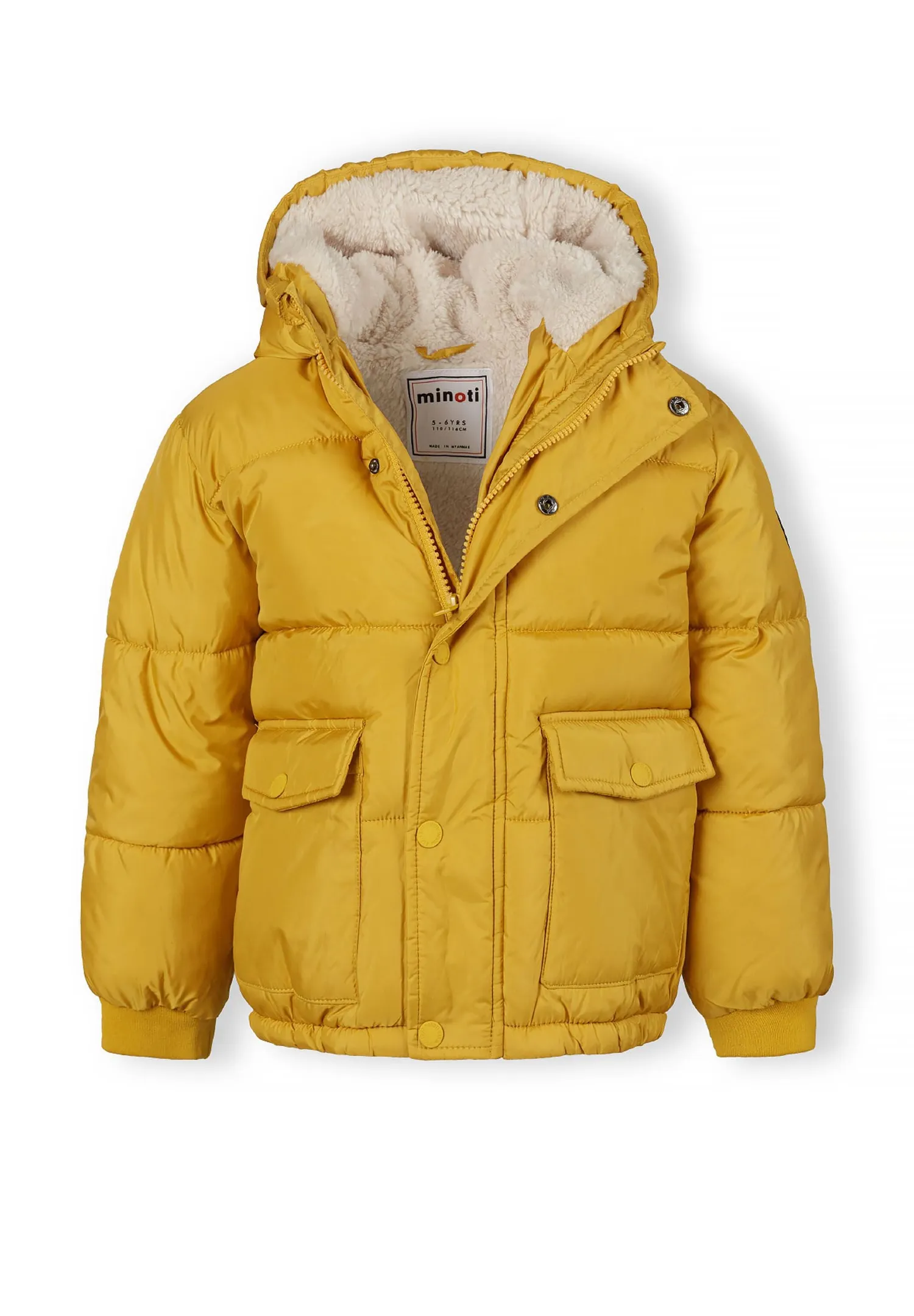 Minoti 43302 dynejakke til drenge sennepsgul polyester