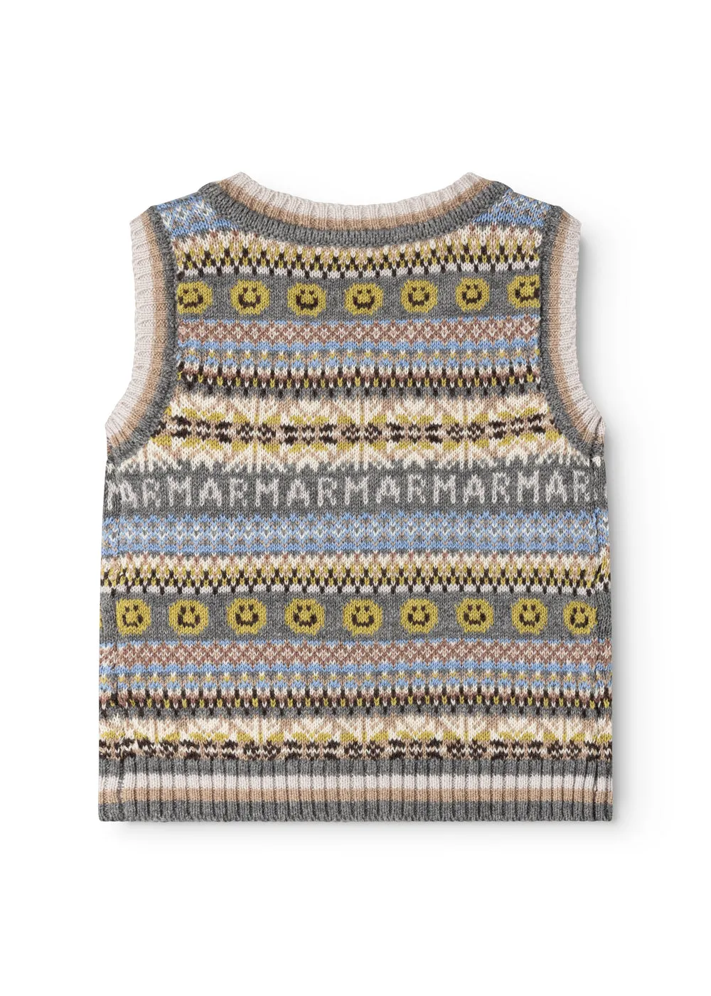 MarMar Taj B strikvest Fair Isle uld bomuld