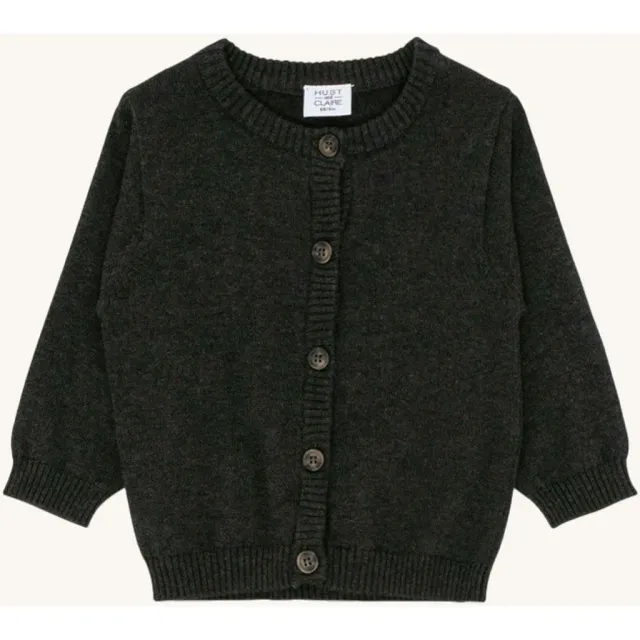 Hust & Claire Clyde cardigan Dark Grey Melange økologisk