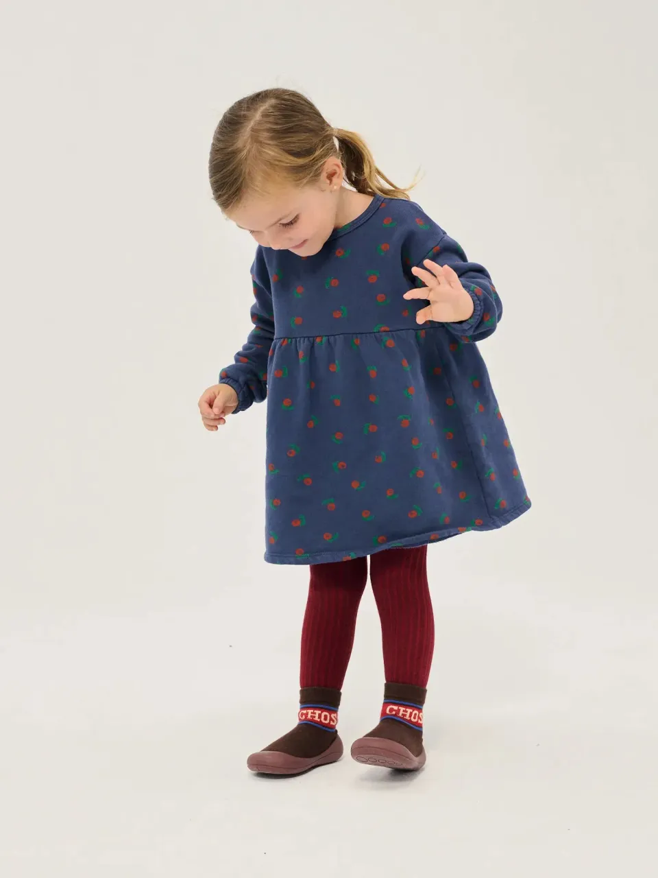 Bobo Choses Stamp Bloom fleecekjole 3M mørkeblå