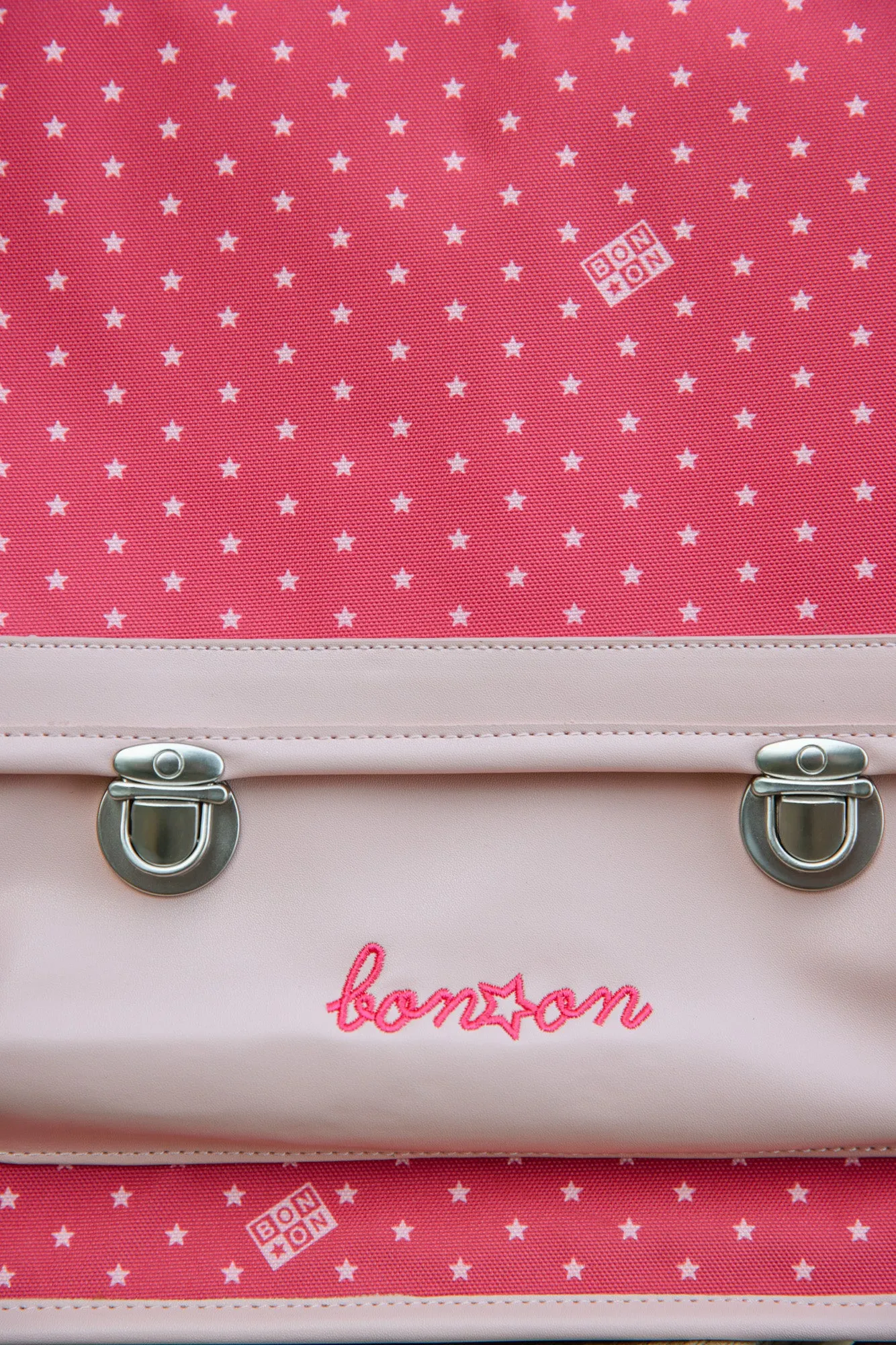 Bonton Cartable Rose Étoiles skoletaske bomuld stjerner