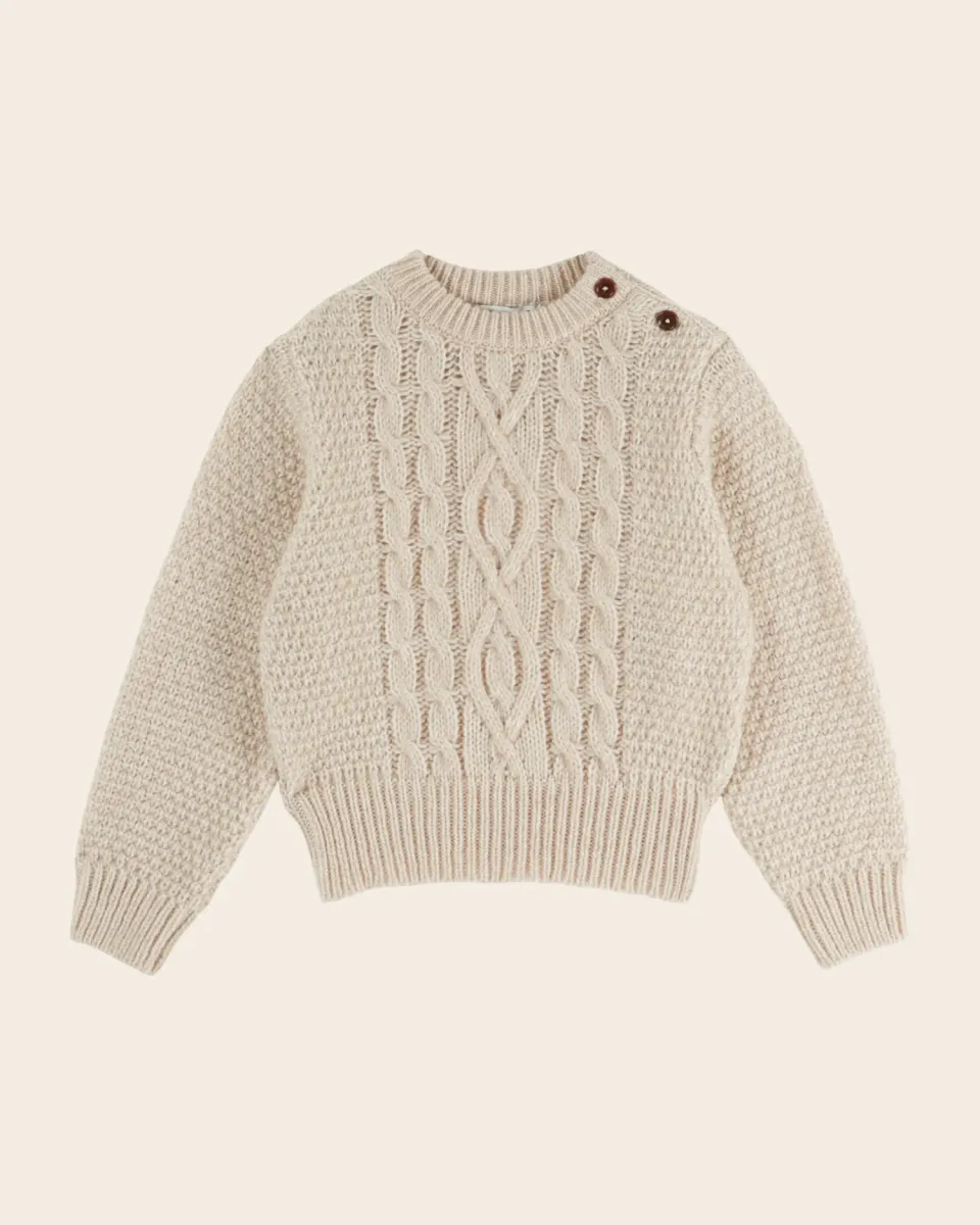 Emile et Ida Farine striktrøje beige uld
