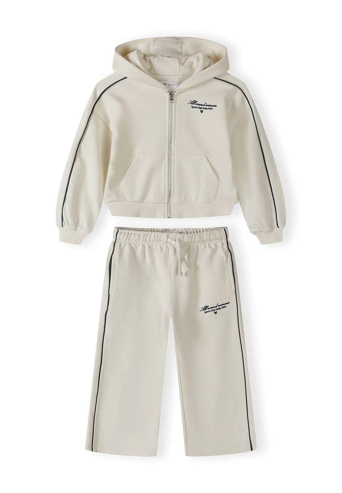 Minoti 44756 joggingsæt beige bomuld piger