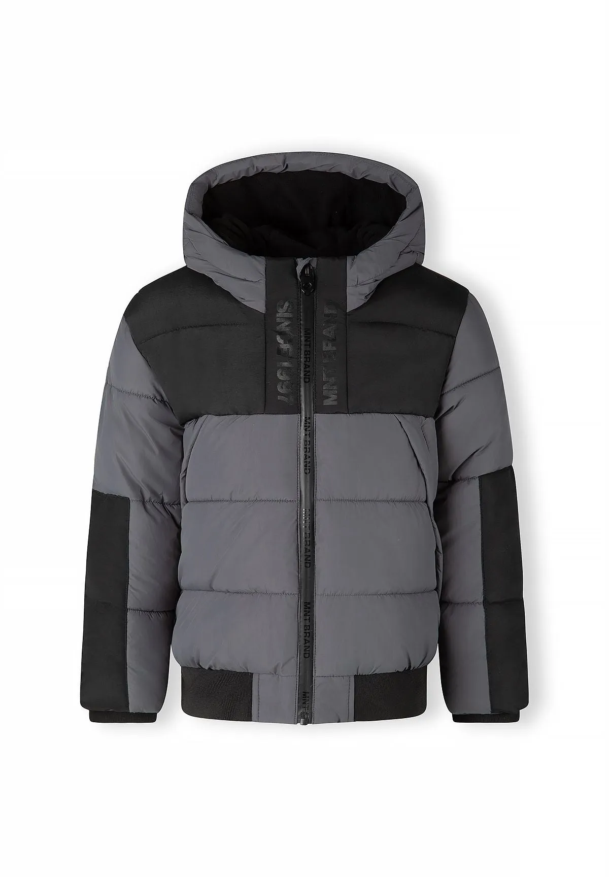 Minoti 45236 dynejakke charcoal med fleece til drenge