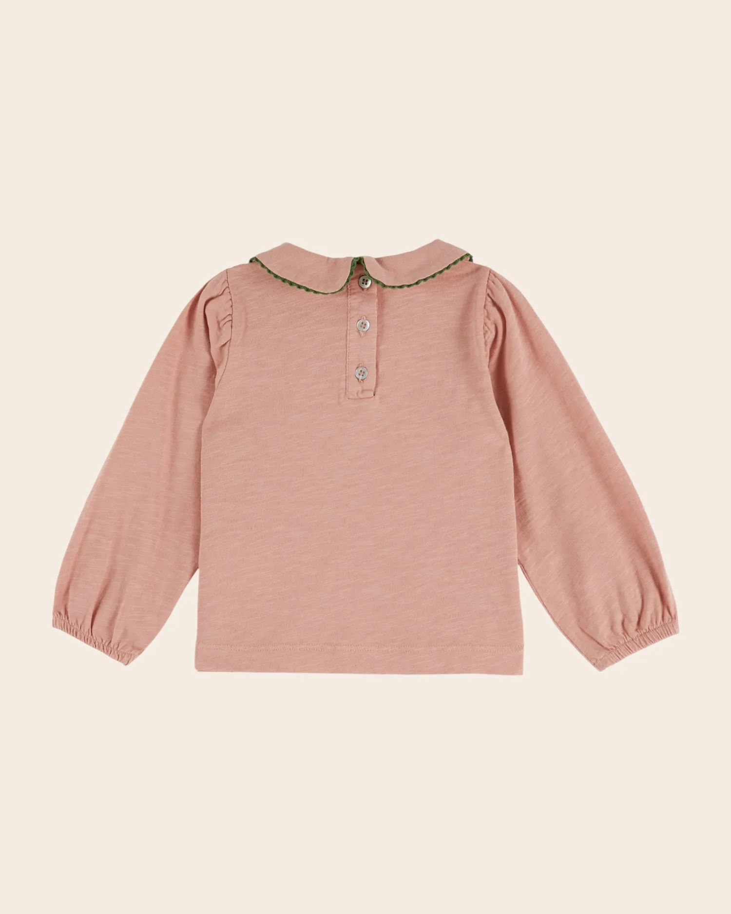 Emile et Ida bluse rosa langærmet flæsekrave økologisk