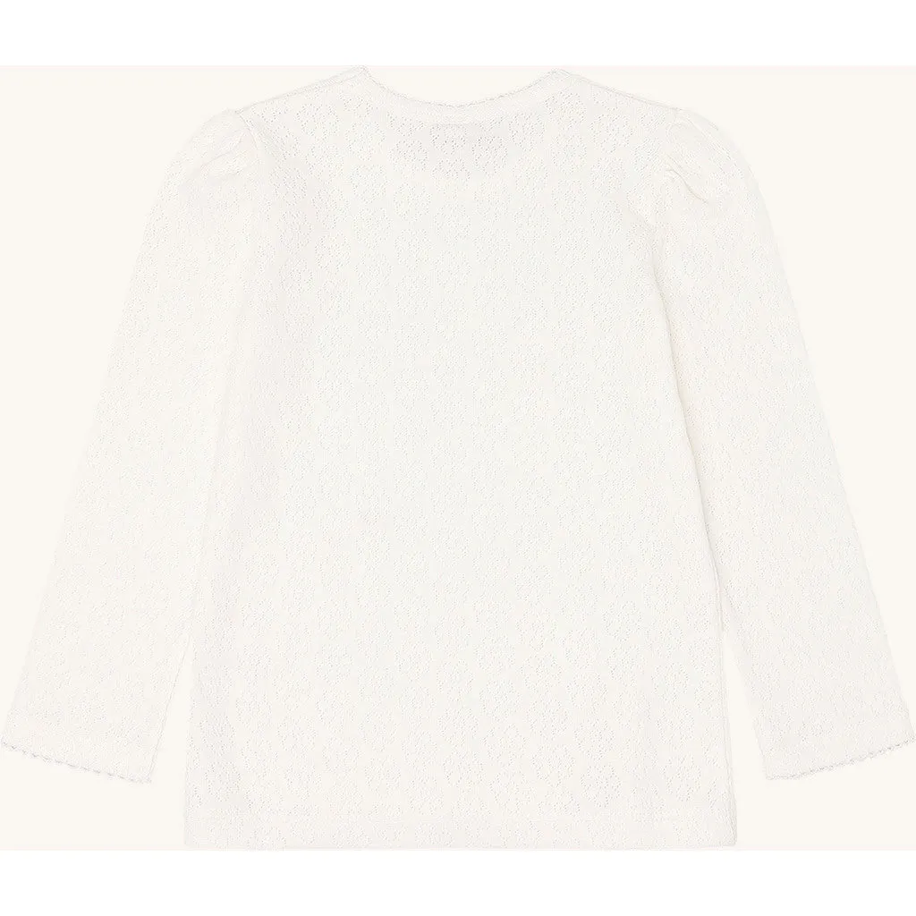 Hust & Claire Alma Pointelle bluse Ivory økologisk