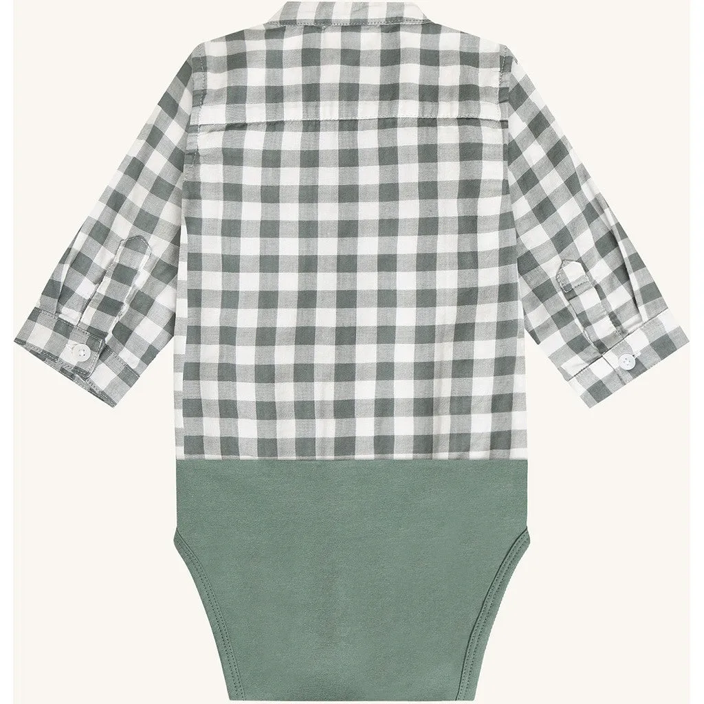 Hust & Claire Bertil bodieskjorte Balsam Green ternet