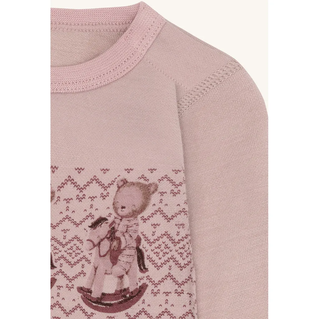 Hust & Claire Baloo Teddy body Dusty Rose uld bambus