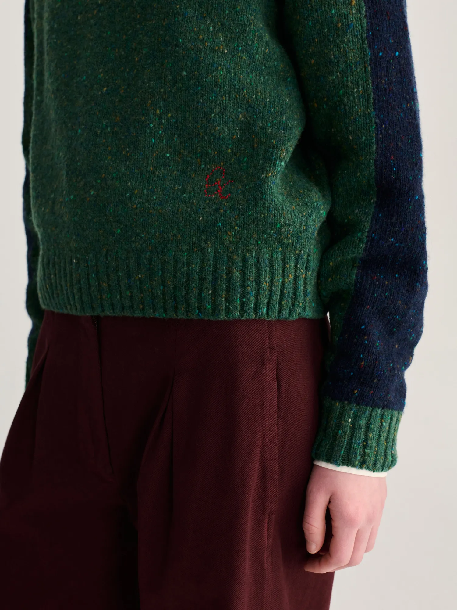 Bobo Choses Color Block Wool Blend Jumper striktrøje grøn