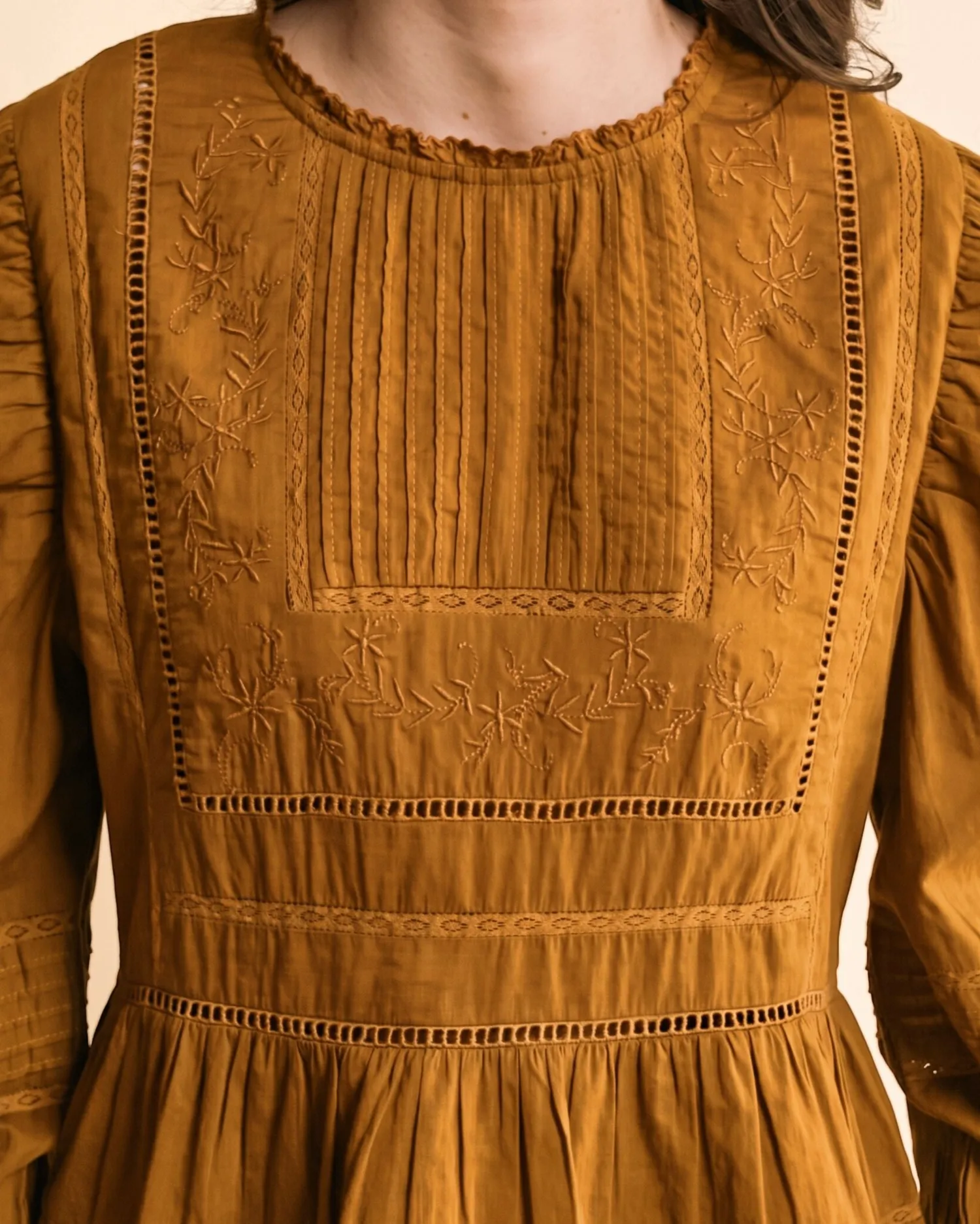 Emile et Ida Eglantine bluse oliven broderi løs