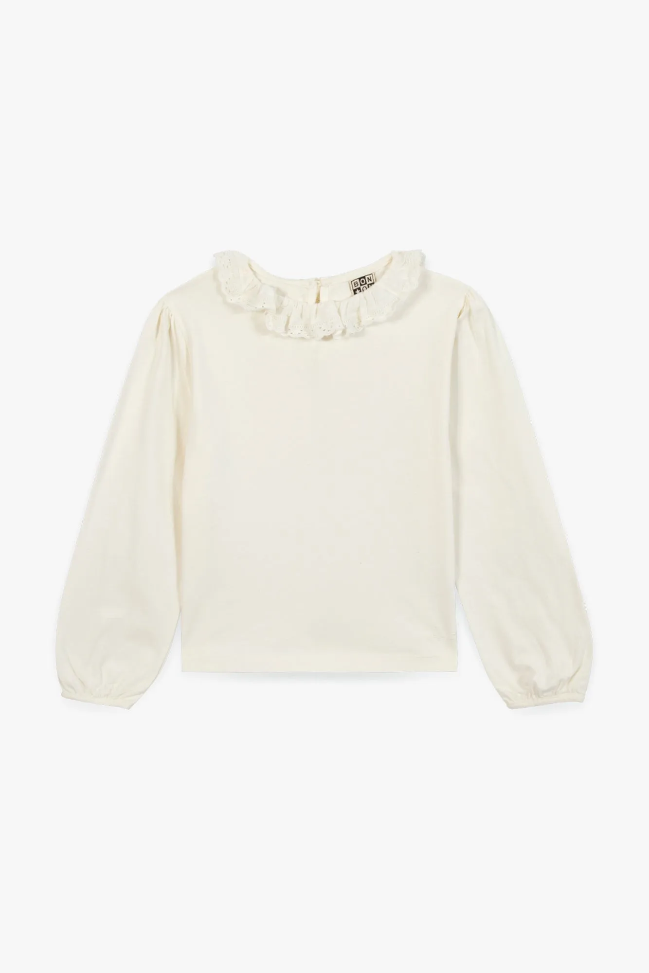 Bonton Miel Ecru t-shirt bomuld flæsekrave