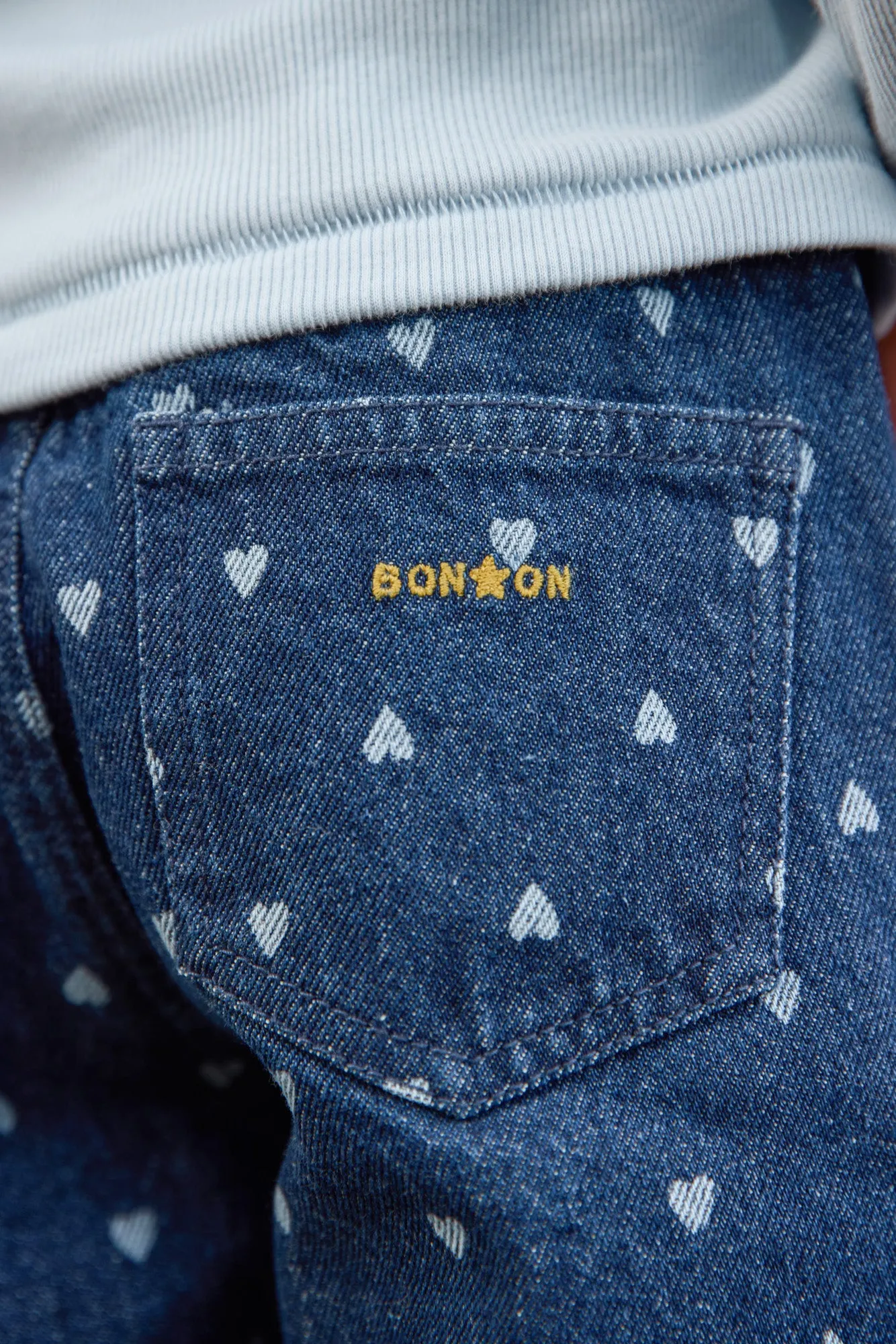 Bonton Lino Denim Coeurs jeans 2A bla hjerter