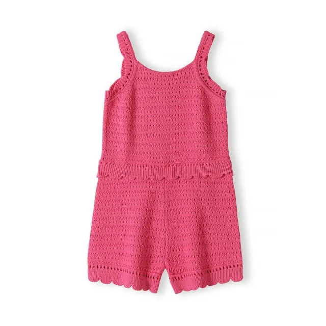 Minoti 44716 jumpsuit rosa hæklet