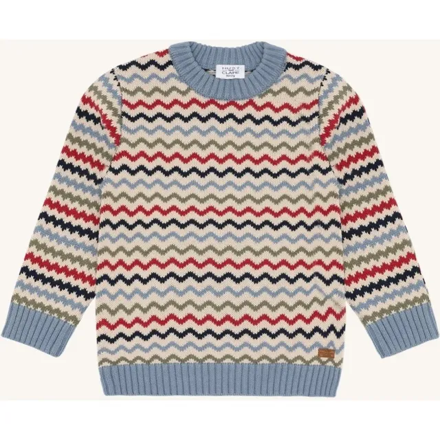 Hust & Claire HCPelle Stripes pullover Sandshell stribet