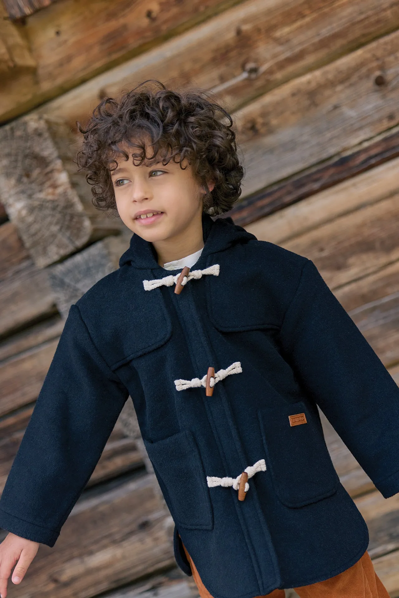 Bonton New Barn Duffle Marine dufflecoat marine med hætte